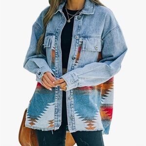 Aztec women’s denim jacket size medium